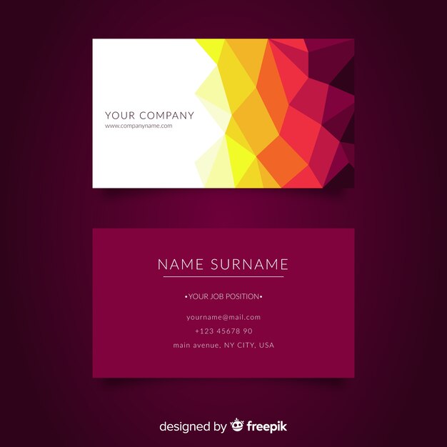 Abstract geometric business card template