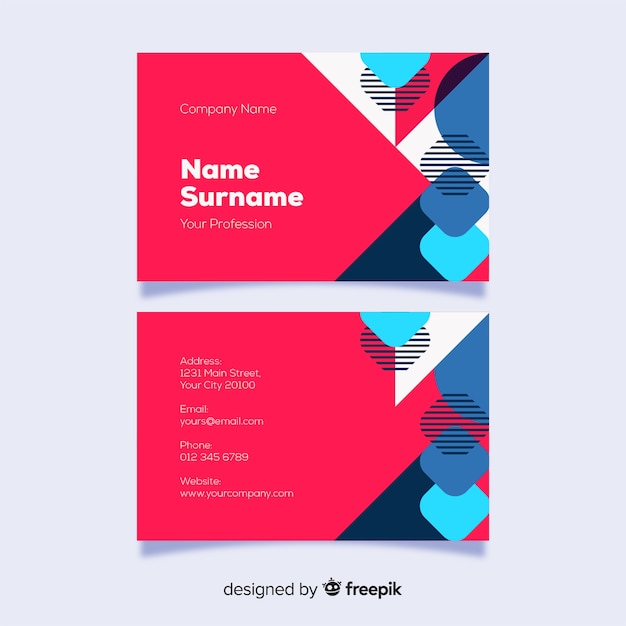 Abstract geometric business card template