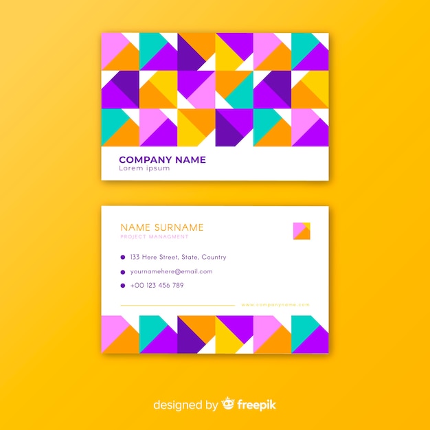 Abstract geometric business card template