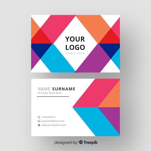 Free vector abstract geometric business card template