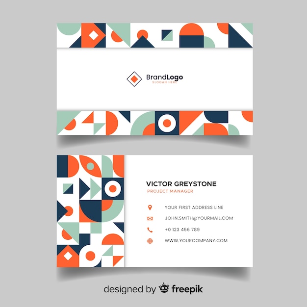 Free vector abstract geometric business card template