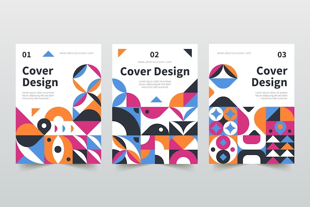 Free vector abstract geometric business cover collection