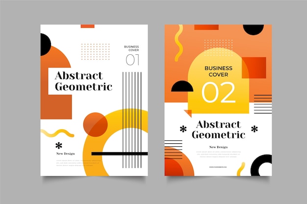 Free vector abstract geometric business cover collection