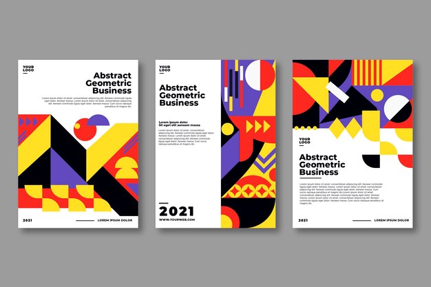 Abstract geometric business cover set