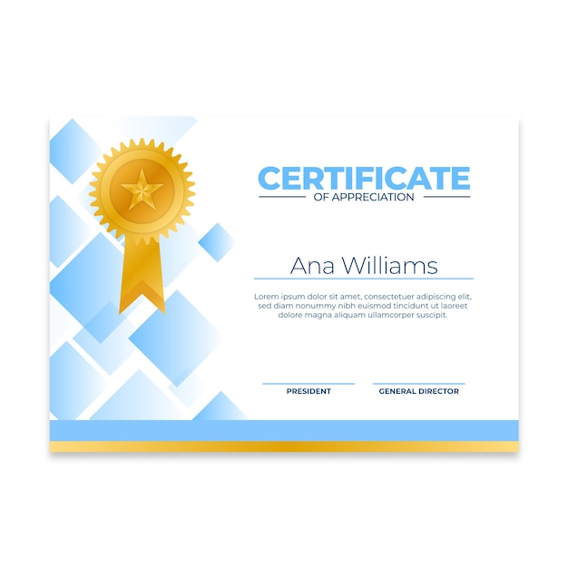 Free vector abstract geometric certificate template