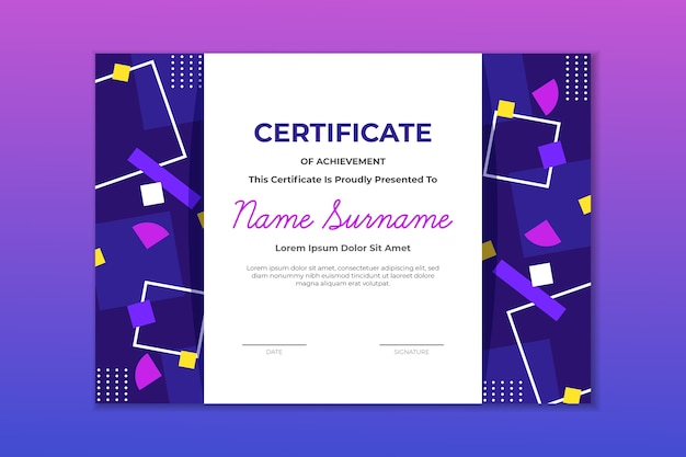 Abstract geometric certificate template