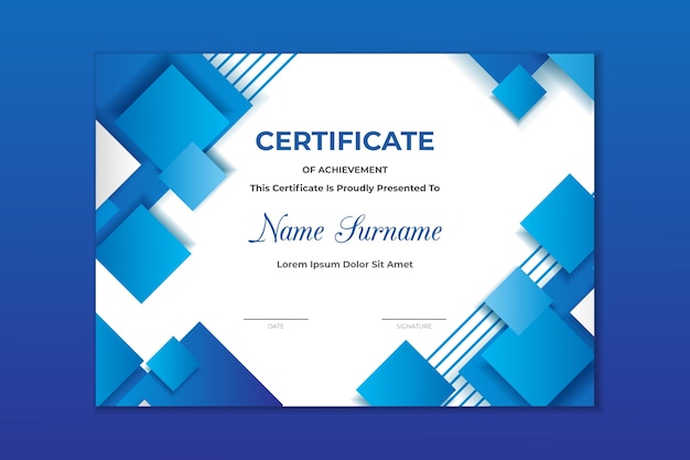 Abstract geometric certificate template