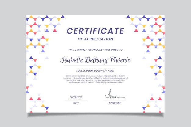 Abstract geometric certificate template