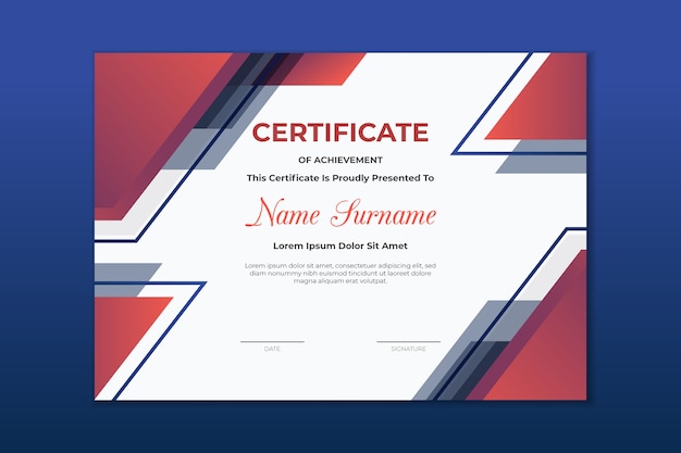 Free vector abstract geometric certificate template