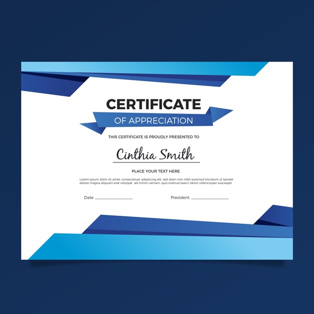 abstract geometric certificate template