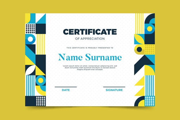 abstract geometric certificate template