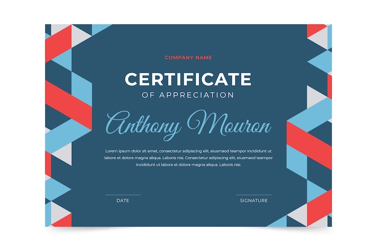Free Vector abstract geometric certificate template