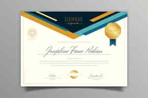 Free vector abstract geometric certificate template