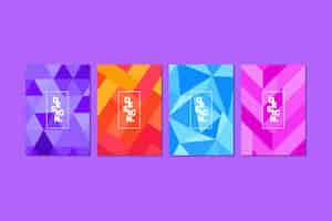 Free vector abstract geometric cover collection concept