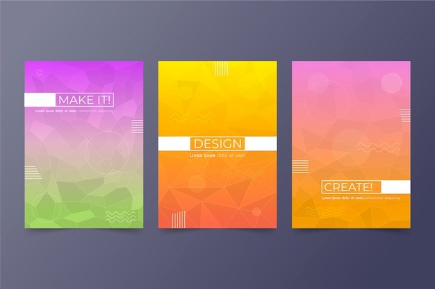 Free vector abstract geometric cover collection concept