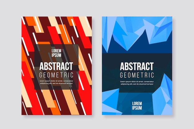 Free vector abstract geometric cover collection concept