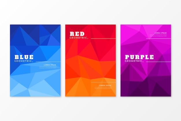 Free vector abstract geometric cover collection design