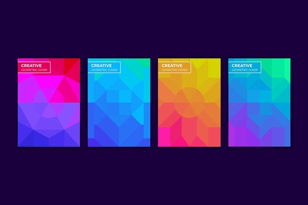 Free vector abstract geometric cover collection