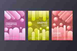 Free vector abstract geometric cover collection