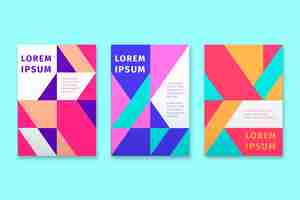 Free vector abstract geometric cover collection