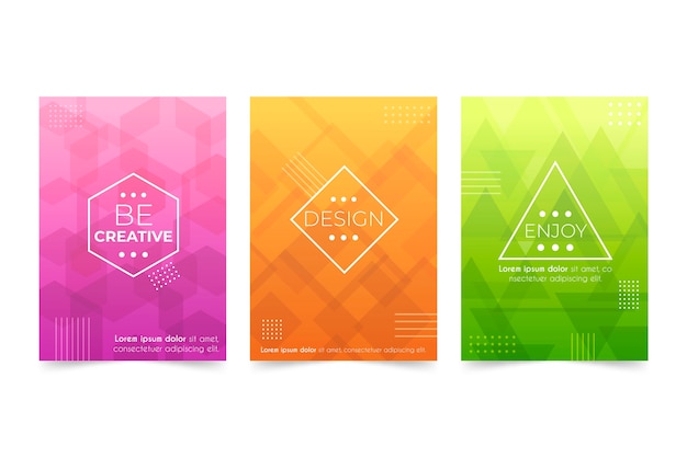 Free vector abstract geometric cover collection