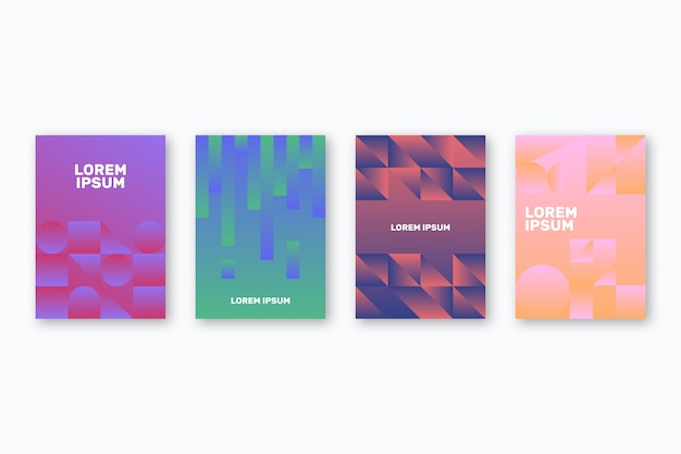 Free vector abstract geometric design cover collection