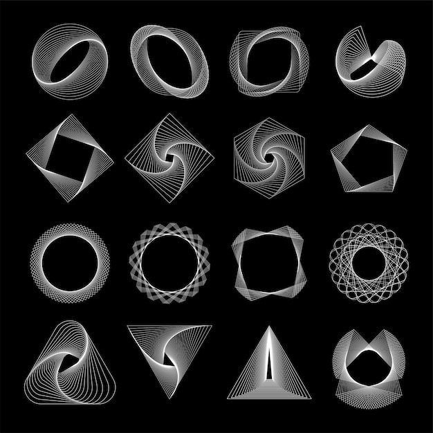 Free vector abstract geometric elements set vector