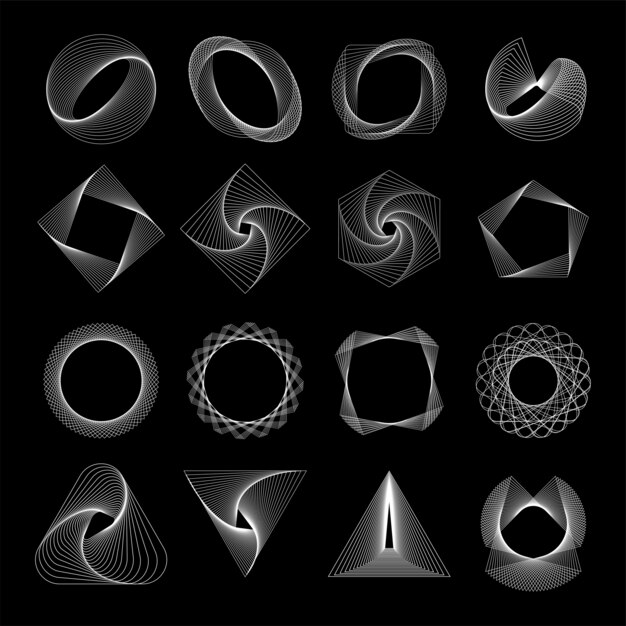 Abstract geometric elements set vector