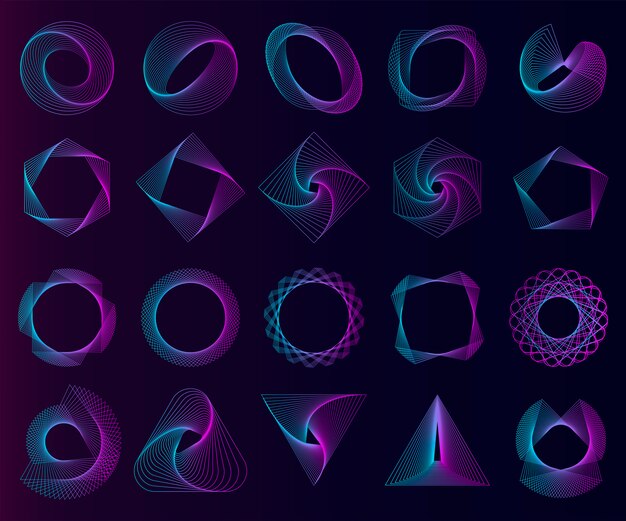 Abstract geometric elements set vector