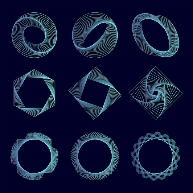 Free vector abstract geometric elements set vector