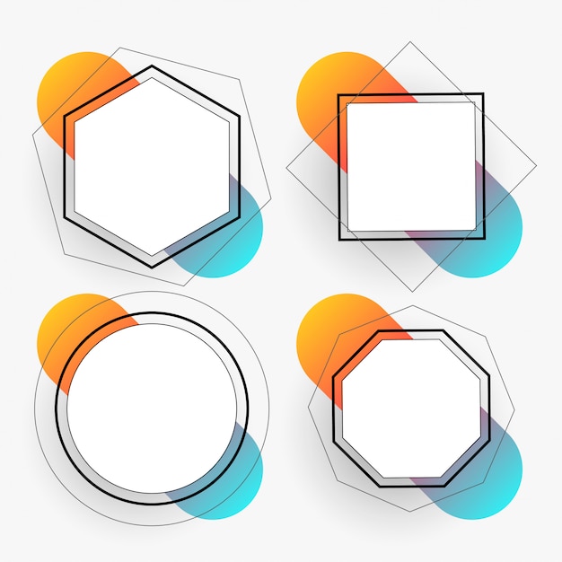 Abstract geometric frames set template