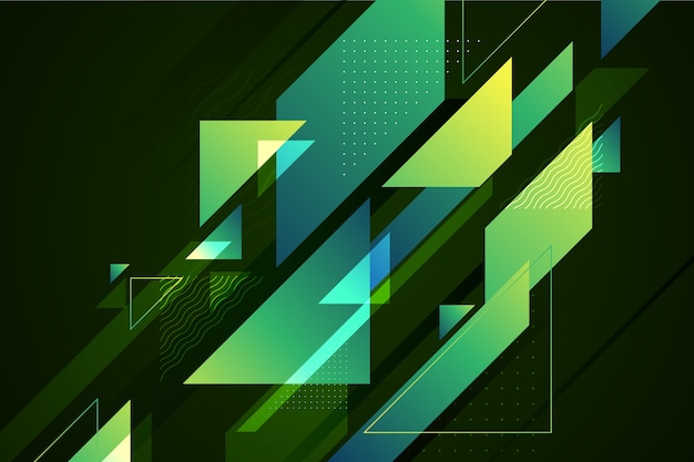 無料ベクター 抽象的な幾何学的な緑の背景