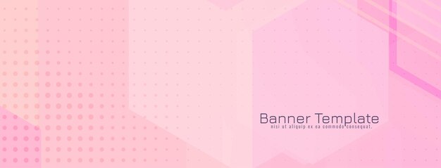 Abstract geometric hexagonal shapes pink banner design