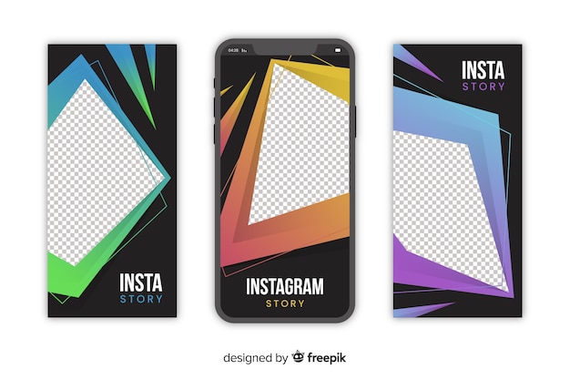 Abstract geometric instagram stories template