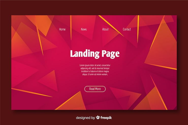 Free Vector abstract geometric landing page template
