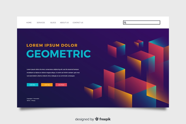 Free Vector abstract geometric landing page template