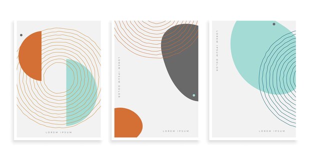 Abstract geometric lines for scandinavian pattern in set
