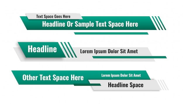 Abstract geometric lower third banners set design