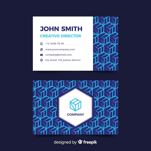 Abstract geometric models business card