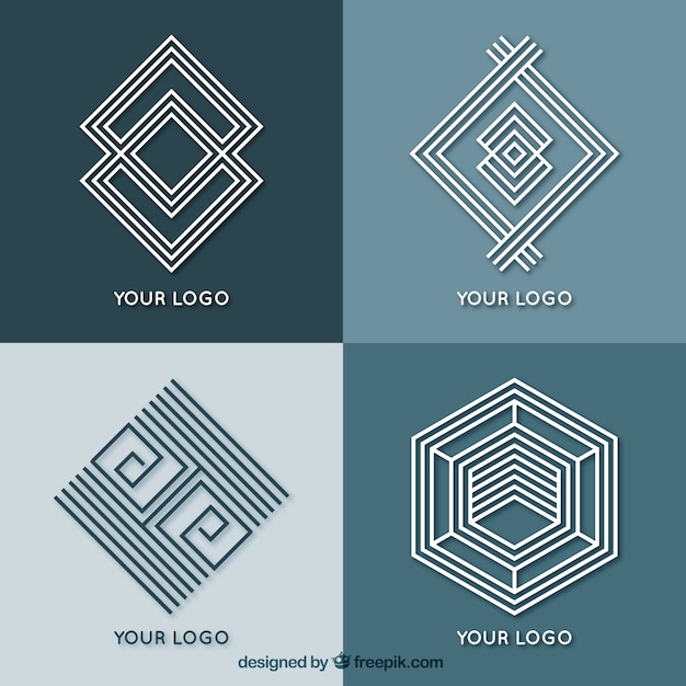 Abstract geometric monoline logos