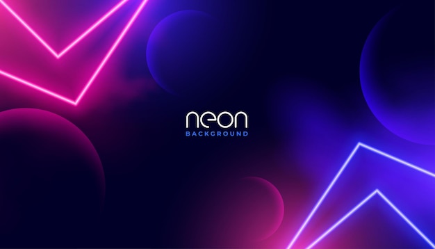 Abstract geometric neon lights line 3d background