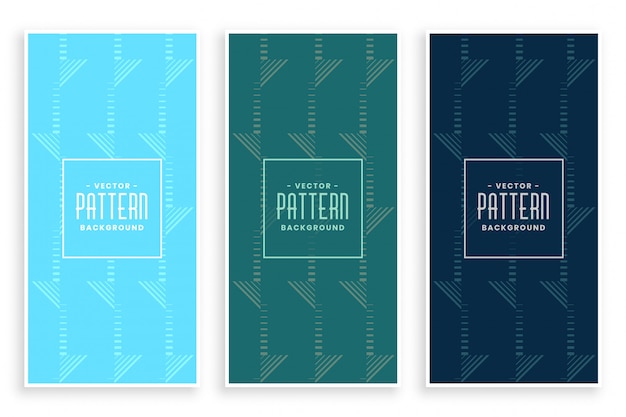 Free vector abstract geometric pattern banner set