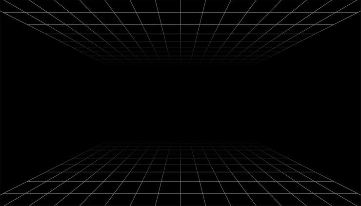 Free Vector abstract geometric perspective grid lines dark background design