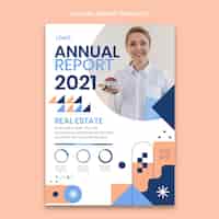 Free vector abstract geometric real estate annual report