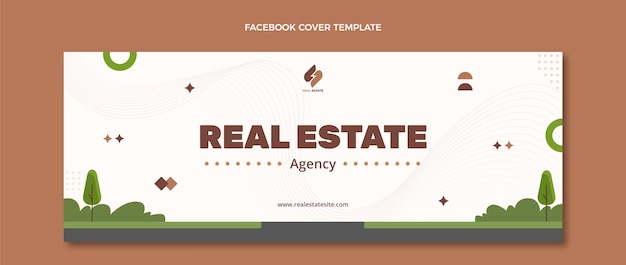 Abstract geometric real estate facebook cover