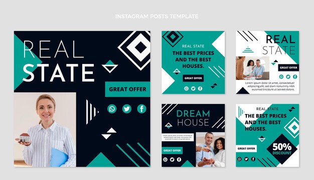 Abstract geometric real estate instagram post