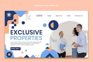 Free vector abstract geometric real estate landing page