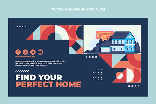 Abstract geometric real estate twitch background