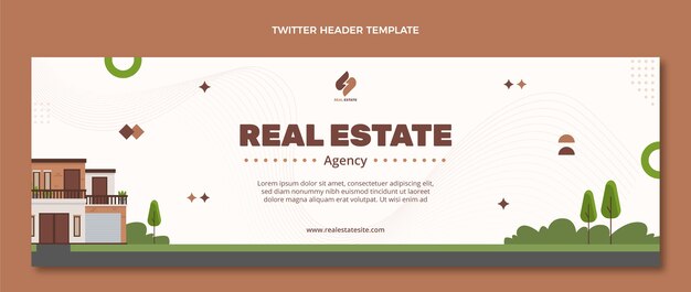 Abstract geometric real estate twitter header