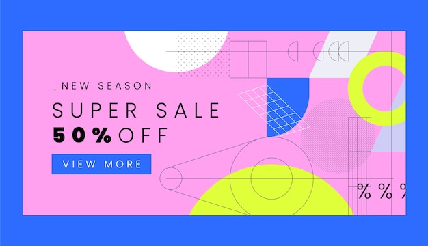 Abstract geometric sale banner